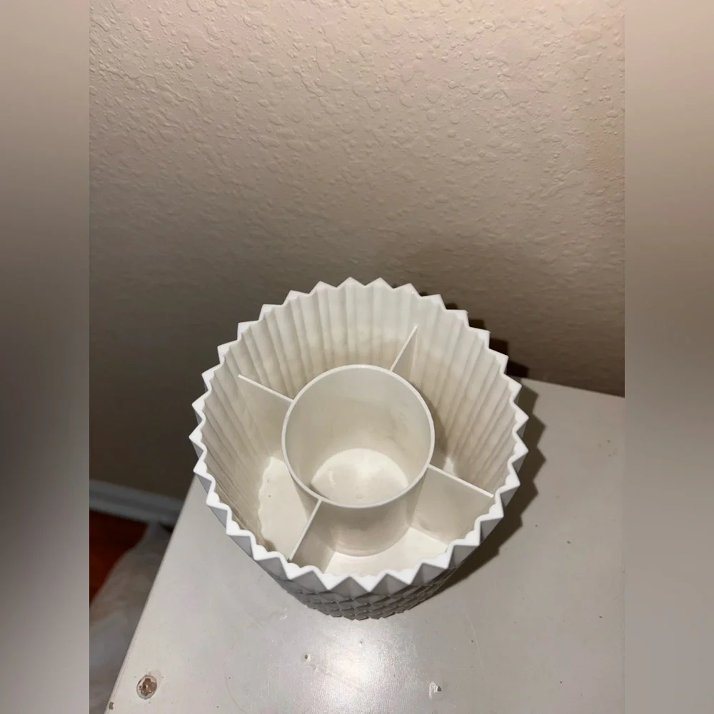 Elegant White Textured Makeup Brush Organizer